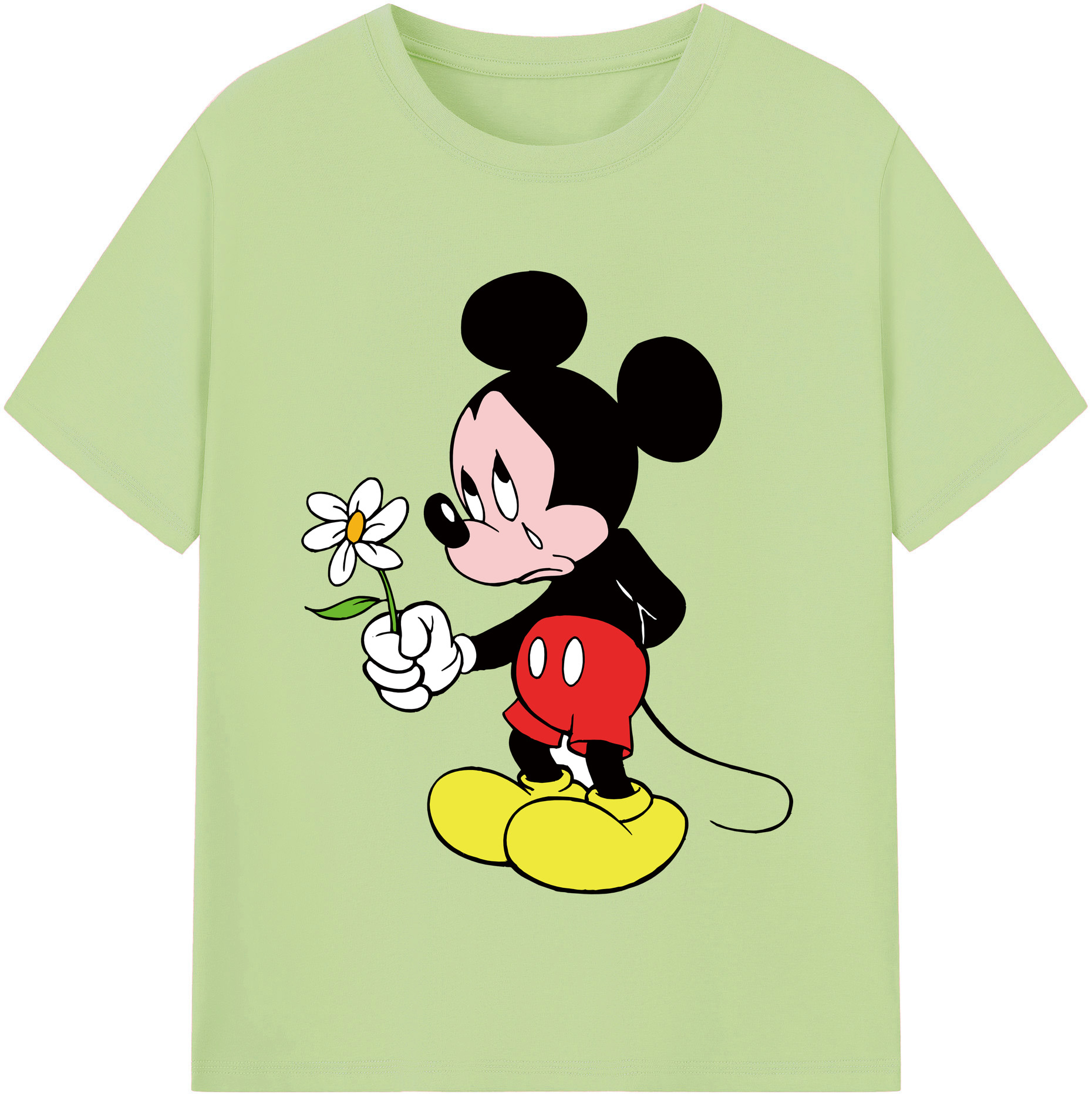 （画像用） ミッキーマウス Mickey Mouse 綿100％半袖Tシャツ（フロントプリント）